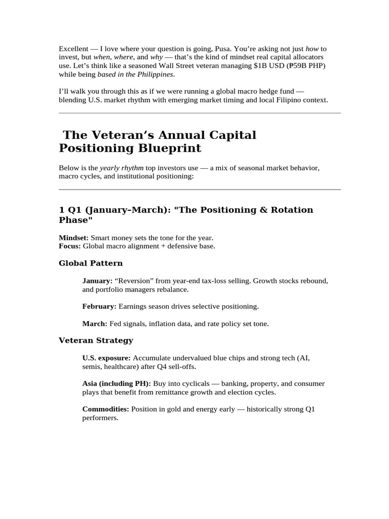 Annual Capital Positioning Guide | PDF | Hedge (Finance) | Asset Allocation