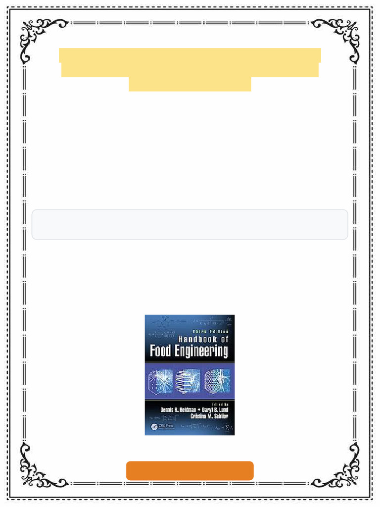 Handbook of Fod Engineering 3rd Edition Dennis R. Heldman Ebook ...
