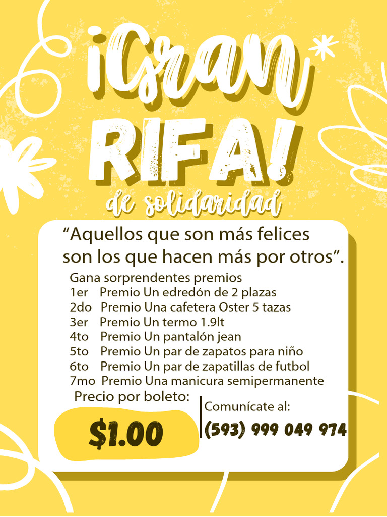 Rifa Solidaria: Gana Premios Increíbles | PDF