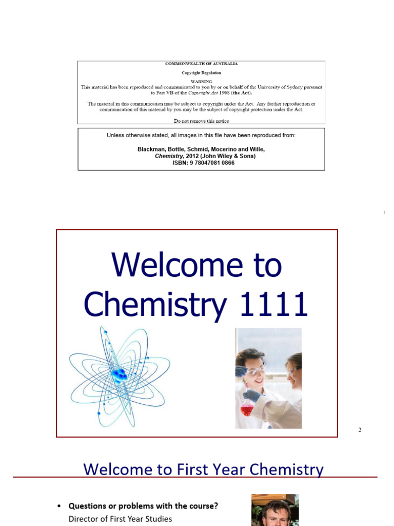 First Year Chemistry Course Guide | PDF | Significant Figures | Numbers