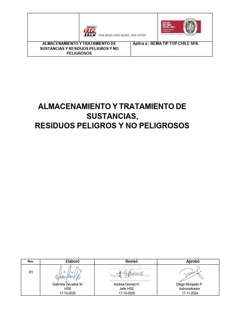 Plan Almacenamiento de Suspel y Respel LS | PDF | Residuos peligrosos ...