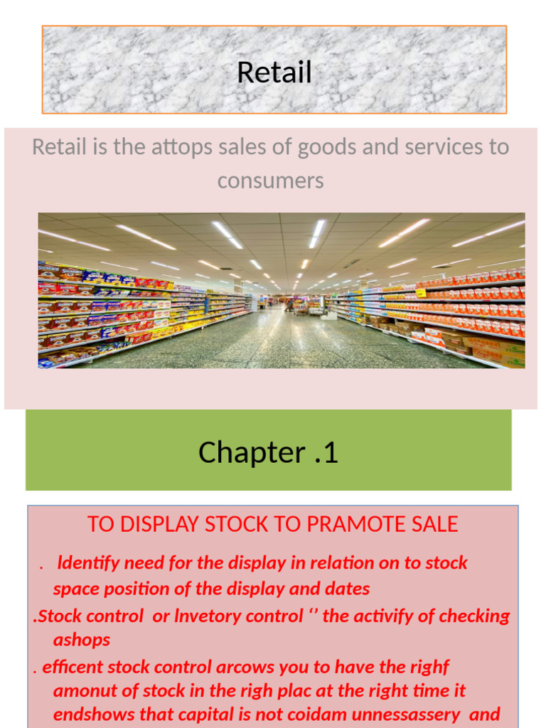 Retail Inventory Management Guide | PDF | Retail | Aisle