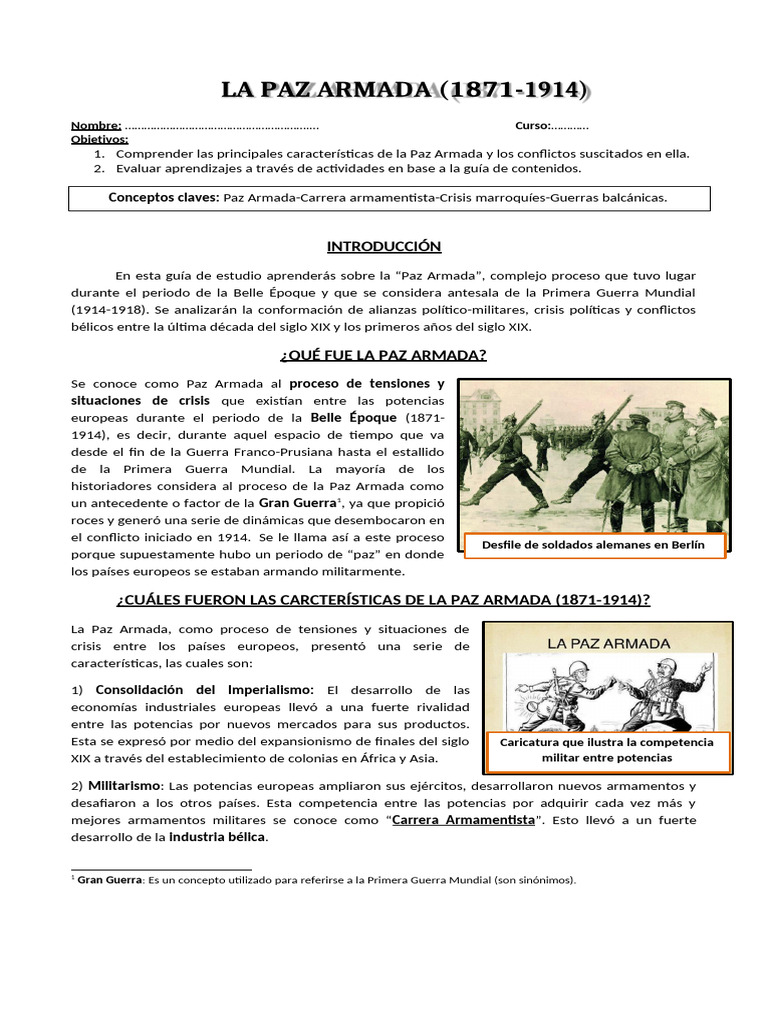Características de la Paz Armada (1871-1914) | PDF | imperio Alemán ...