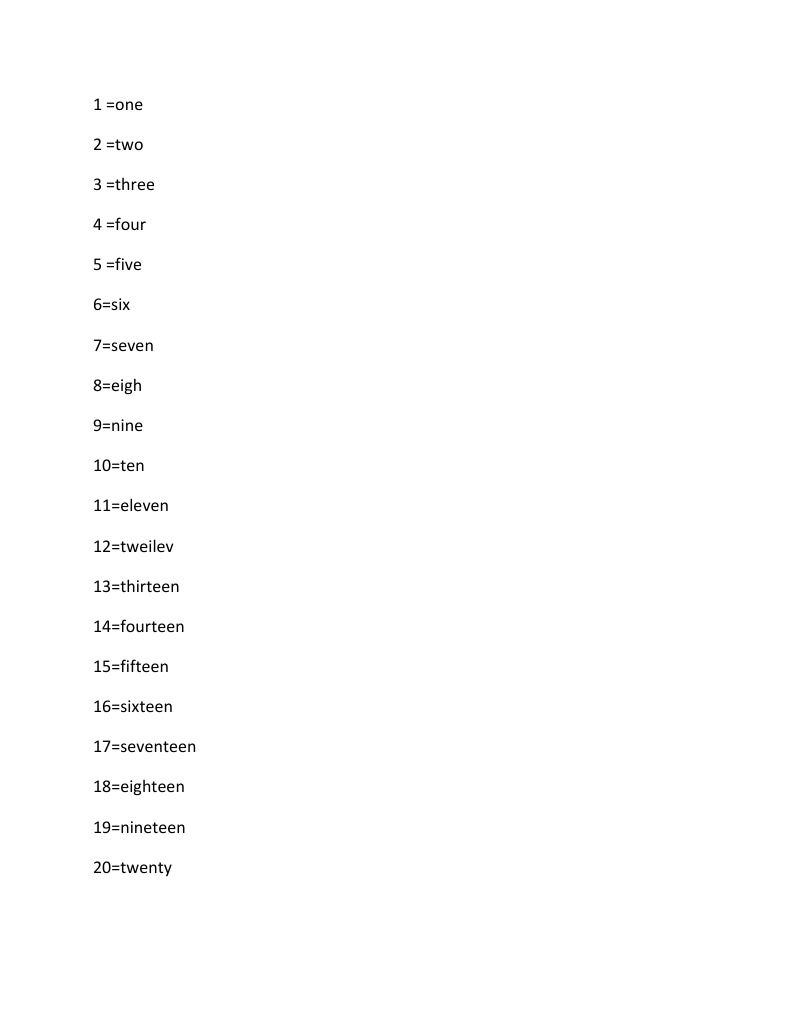 Numbers and Colors List | PDF