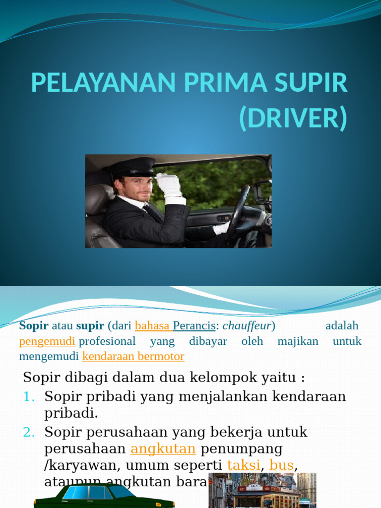 Pelayanan Prima Supir (Driver) | PDF