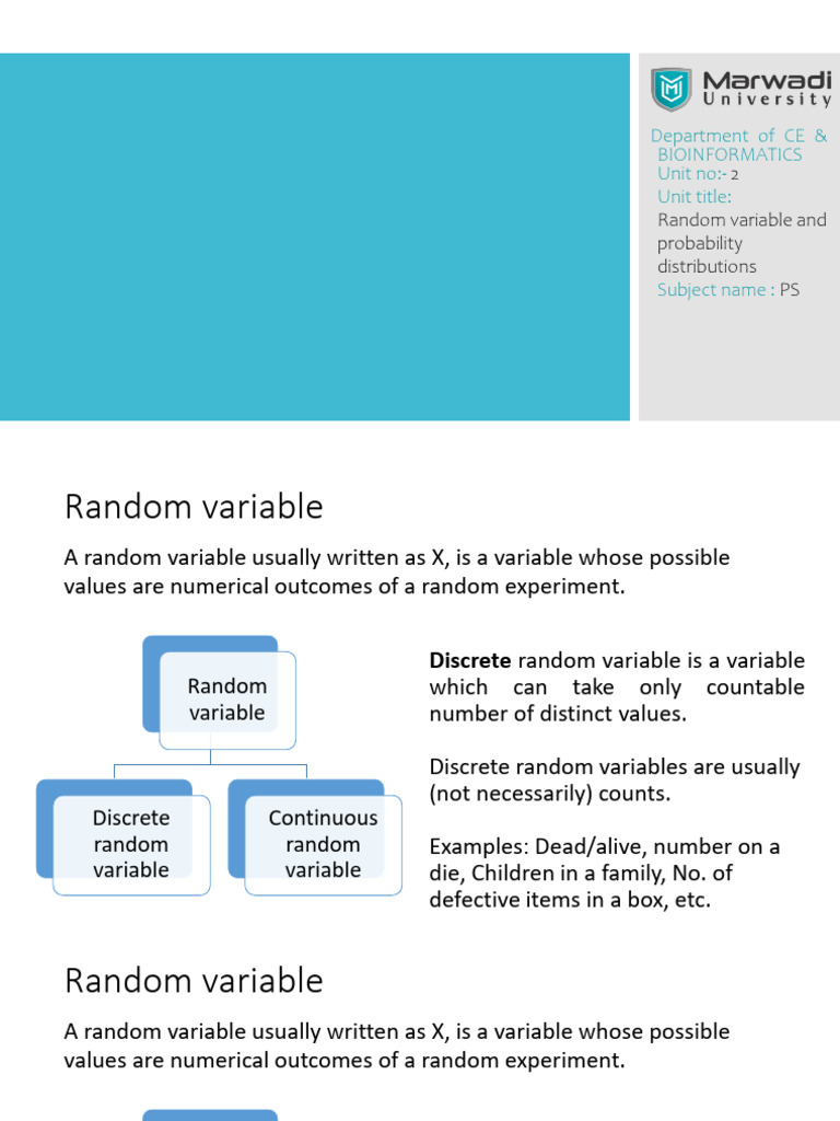 Random Variables & Probability Distributions | PDF | Probability ...