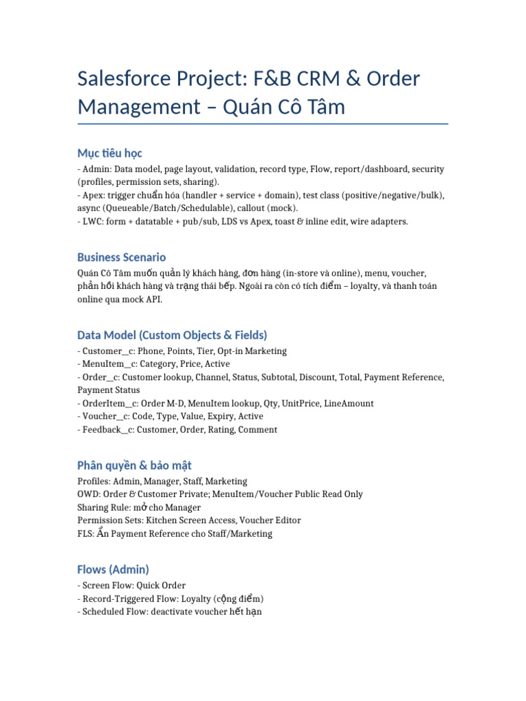 Salesforce Project QuanCoTam | PDF