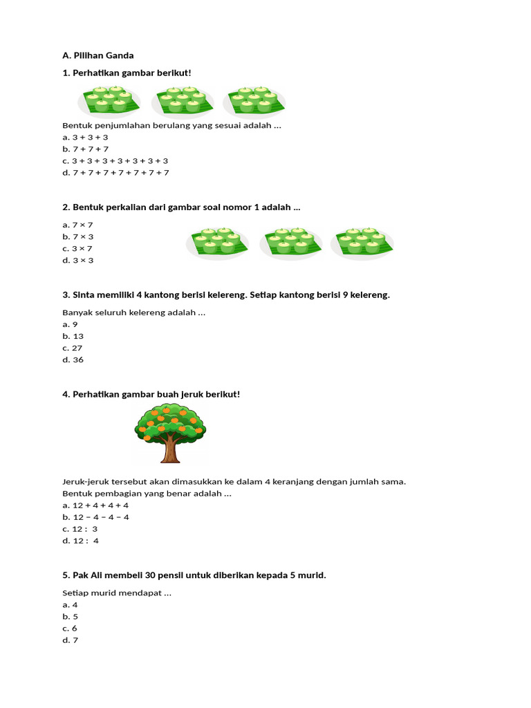 Soal Matematika Dasar untuk Anak | PDF