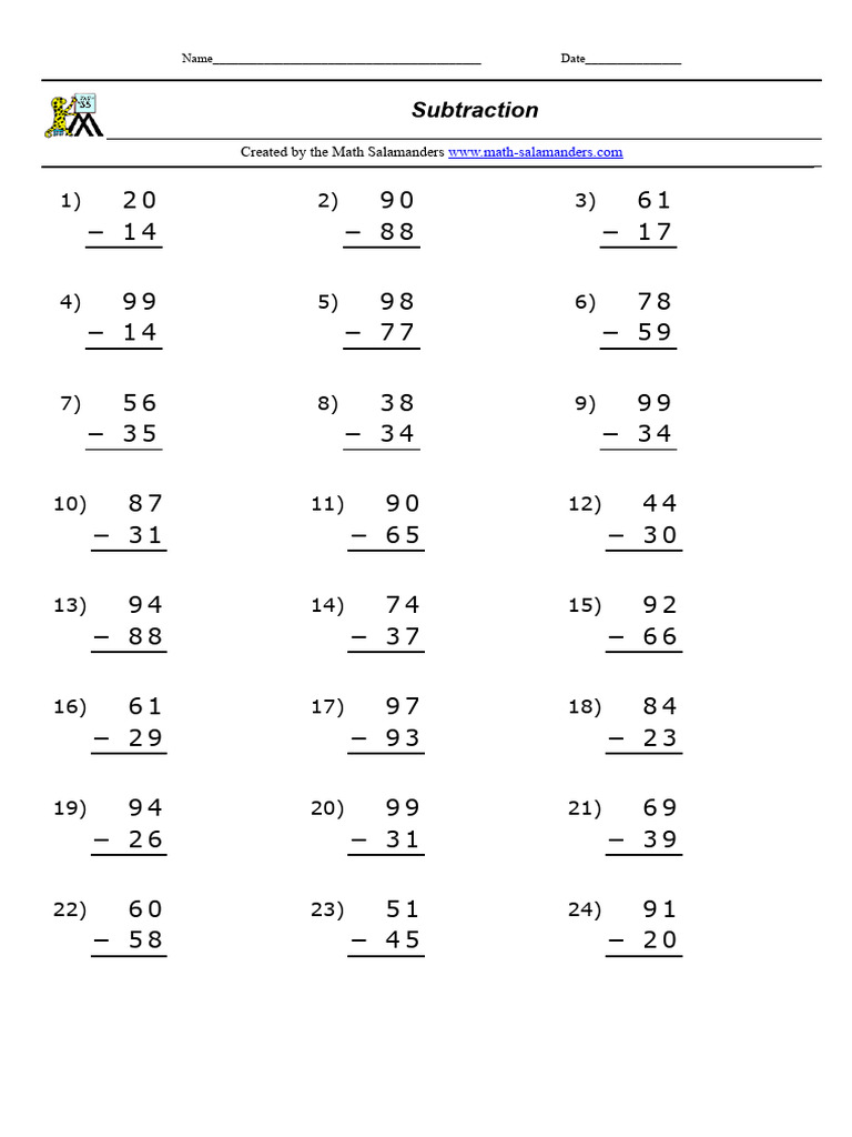 Subtraction | PDF