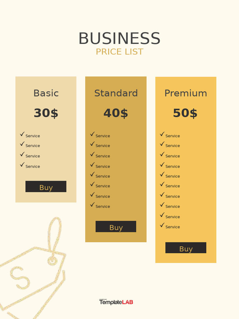 Business Service Price List | PDF