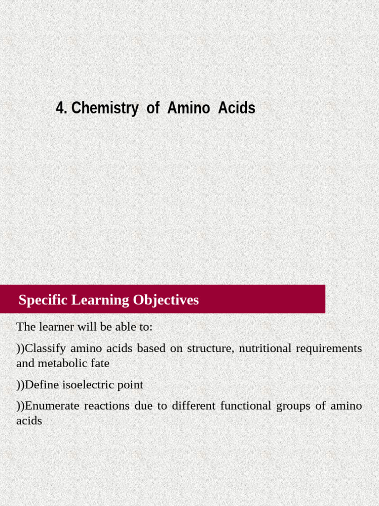 Chemistry and Classification of Amino Acids | PDF | Amino Acid ...