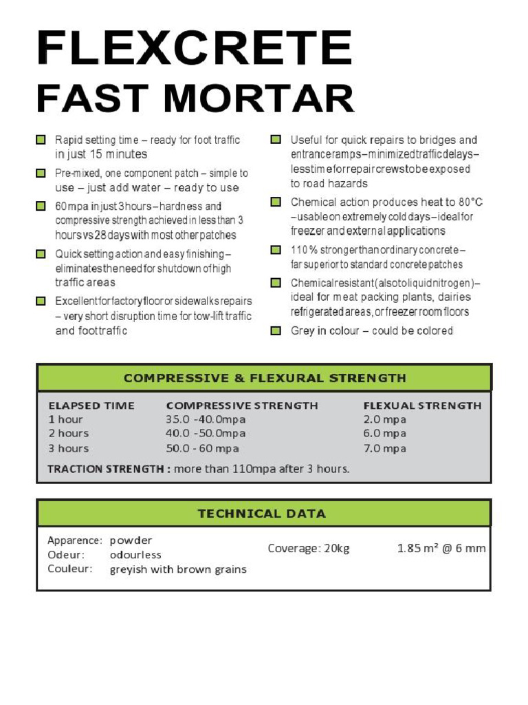 Flexcrete FastMortar | PDF