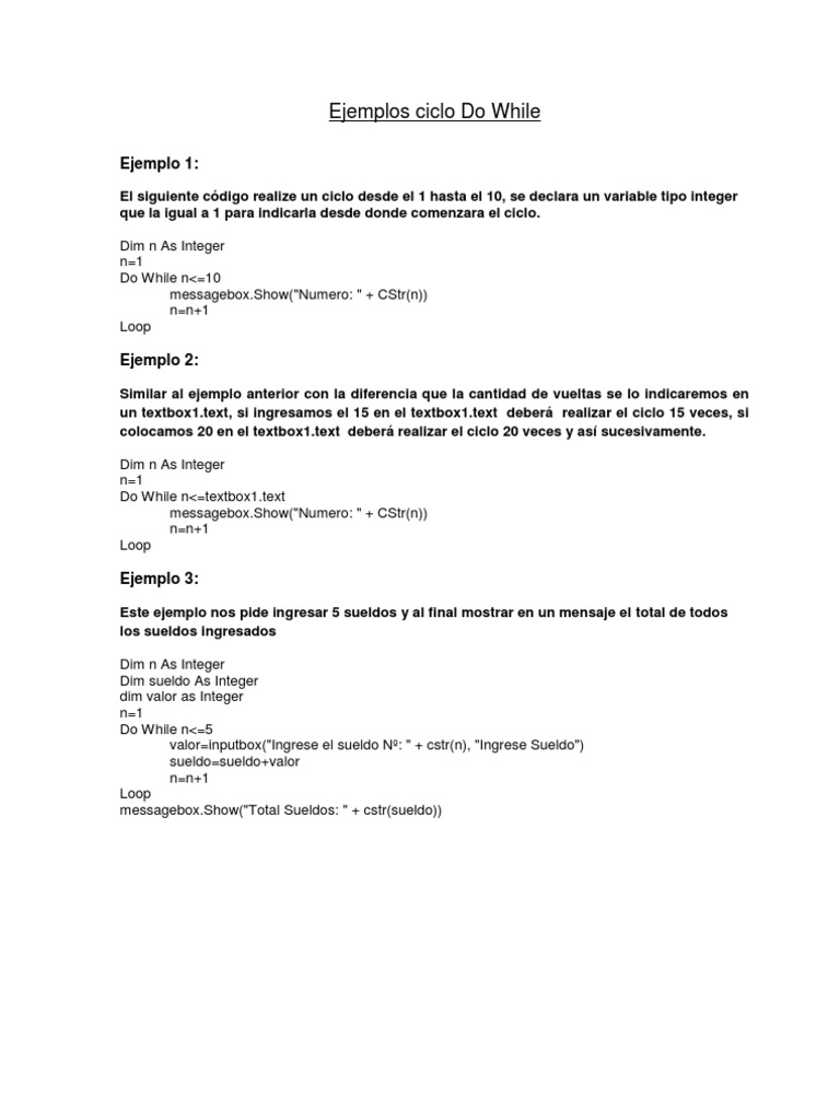 Ciclos Do While | PDF | Programación de computadoras | Informática y ...