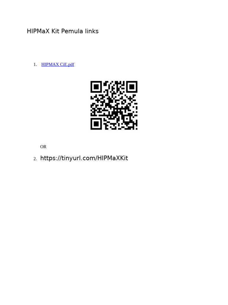 HIPMaX Kit Pemula Links | PDF