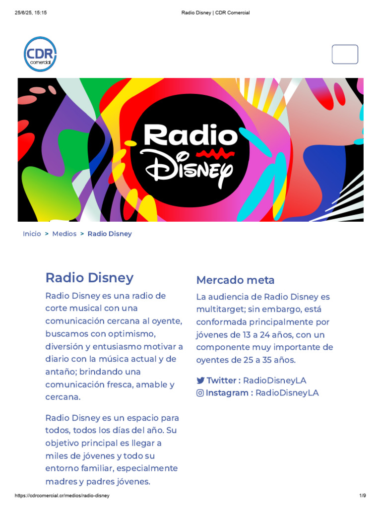Radio Disney: Música y Concursos Diarios | PDF