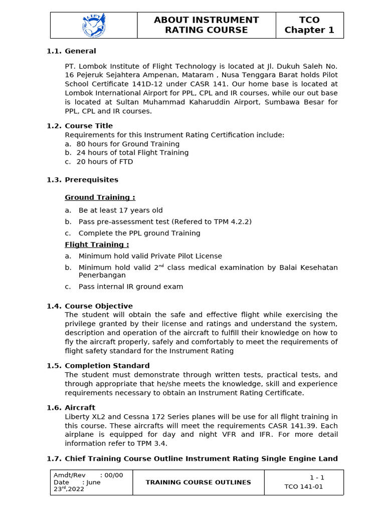 Instrument Rating Course Overview | PDF | Flight Instructor ...