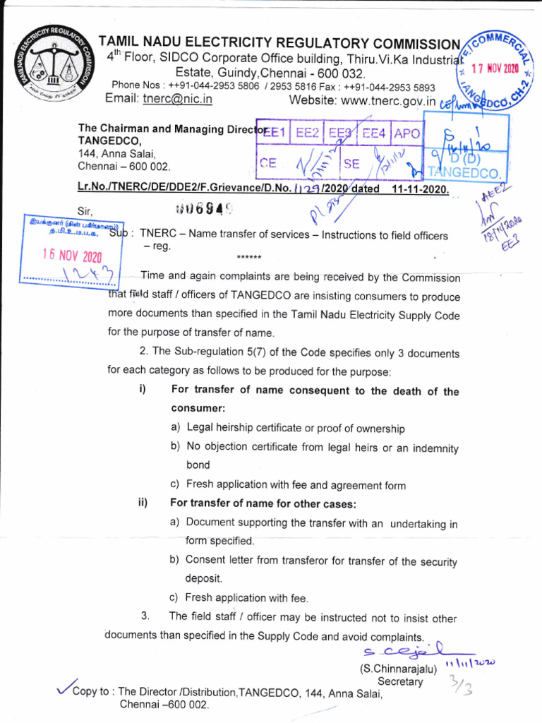 TNERC Name Transfer Instructions | PDF
