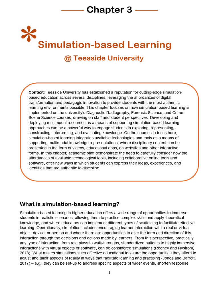 Chapter 3 Simulation Simulation Based Learning | PDF | Simulation ...