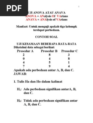 24 Contoh Soal Uji Anova Dengan Spss Kumpulan Contoh Soal
