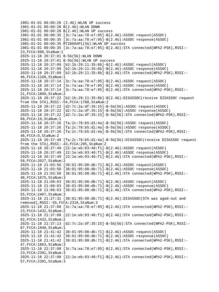 WLAN Connection Logs and Events | PDF | Computer Standards | Software ...