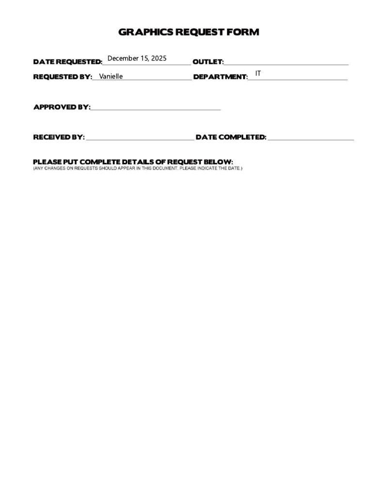 Graphics Request Form 1 | PDF