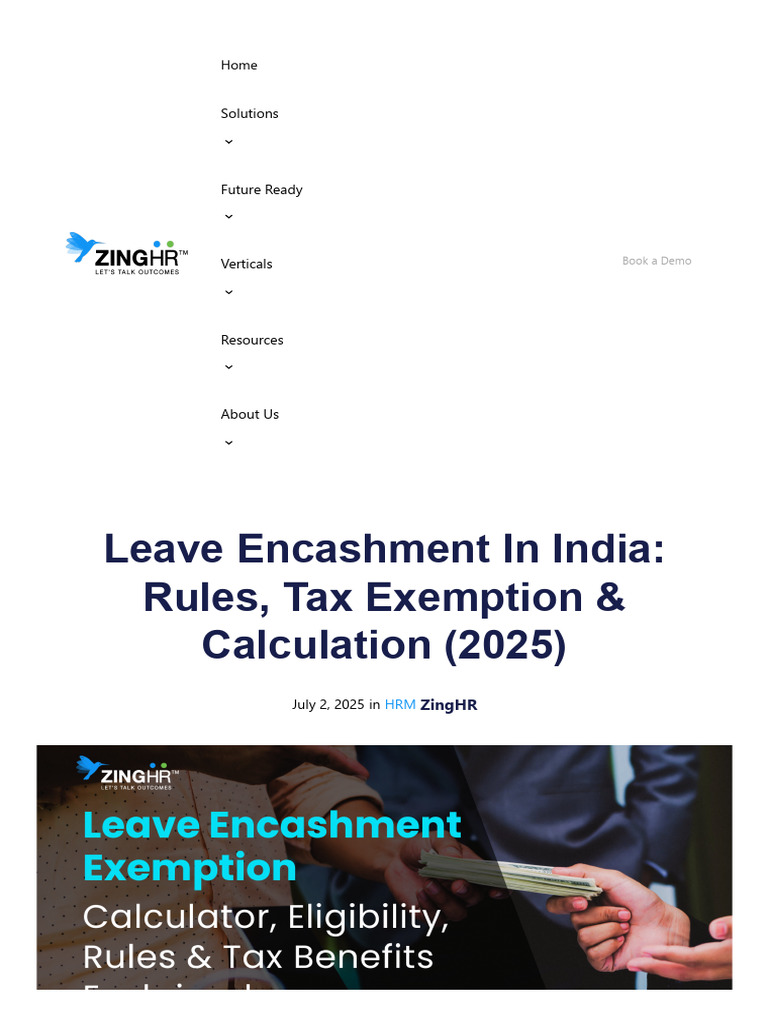 Leave Encashment Rules & Tax Guide 2025 | PDF | Tax Exemption | Taxes