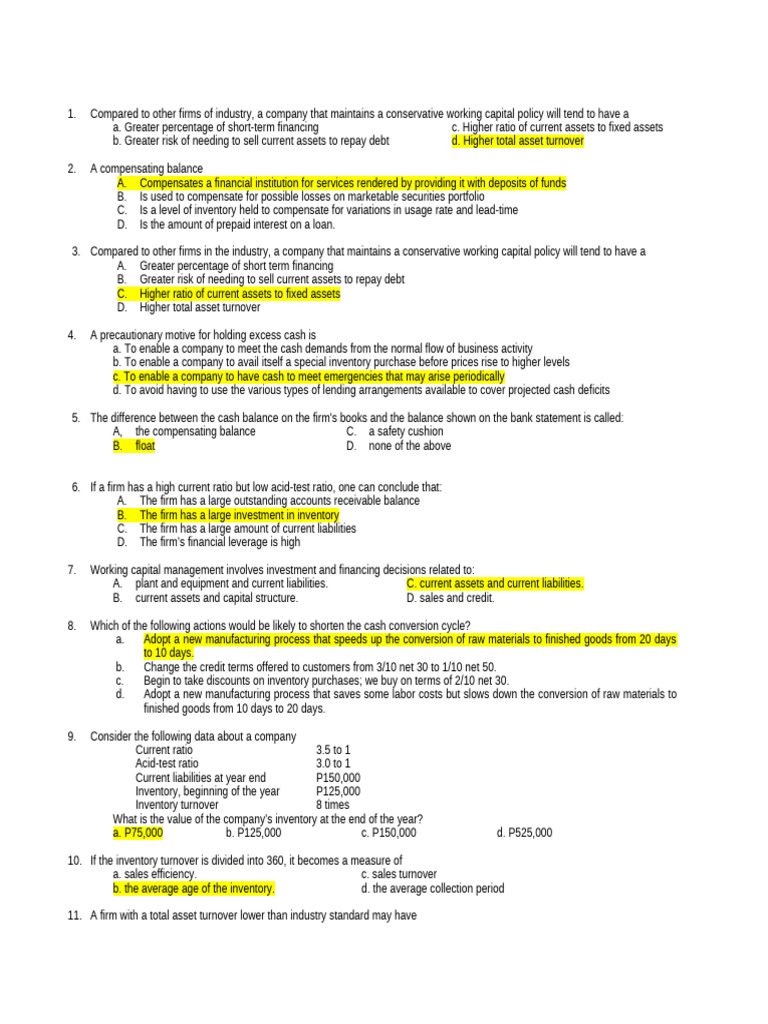 QUIZ on MS - Answer | PDF | Inventory | Cost Of Goods Sold