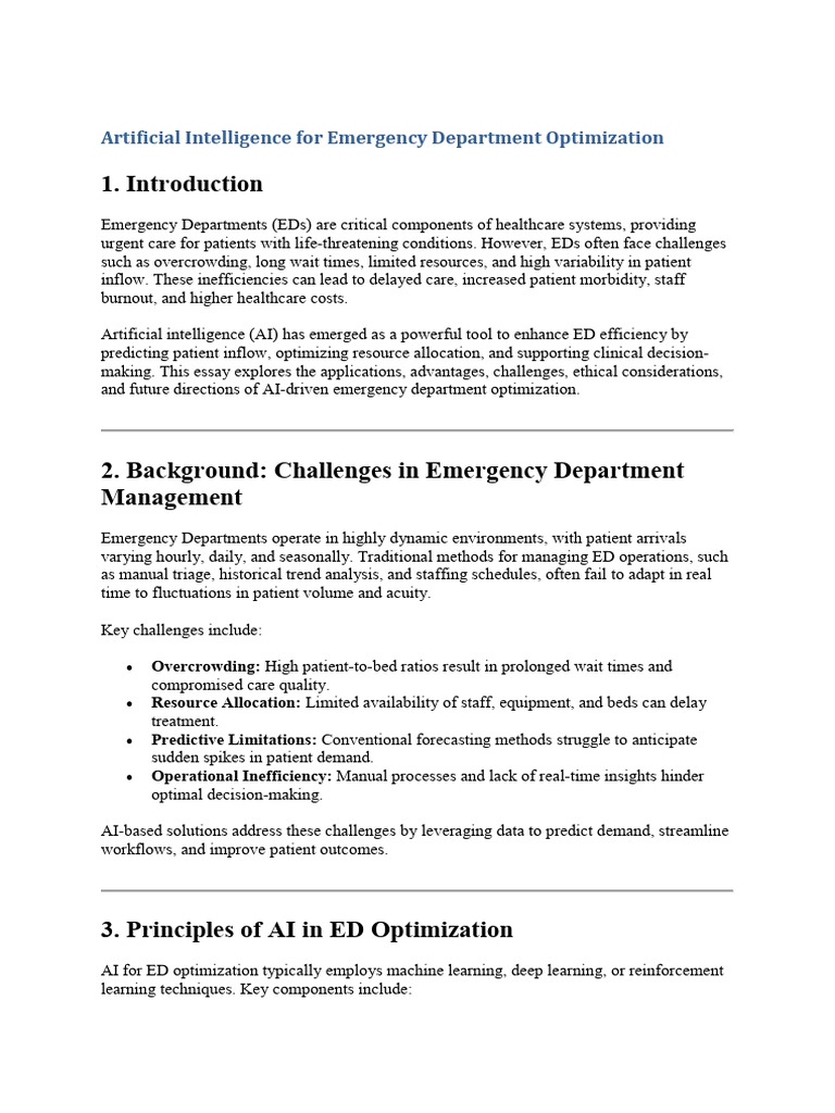 AI Solutions for Emergency Department Efficiency | PDF | Emergency ...