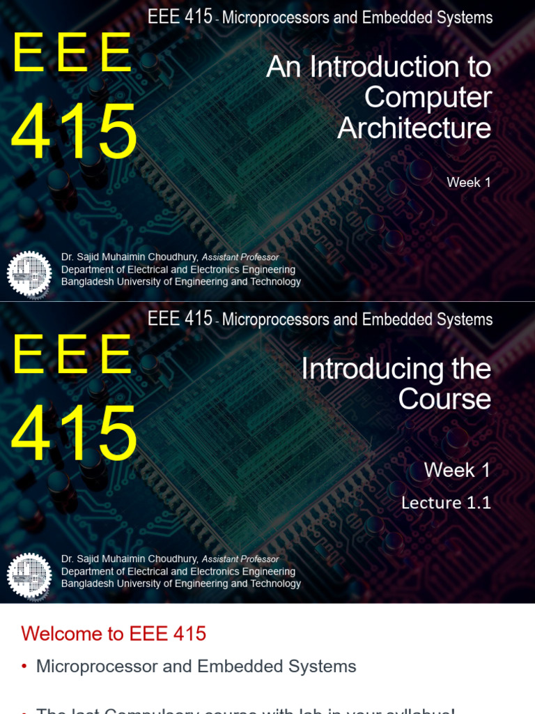 EEE 415 Microprocessors Course Overview | PDF | Central Processing Unit ...