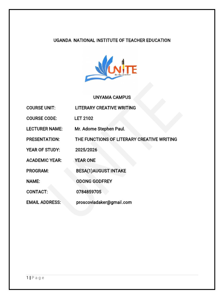 Functions of Creative Writing Editted | PDF | Aesthetics
