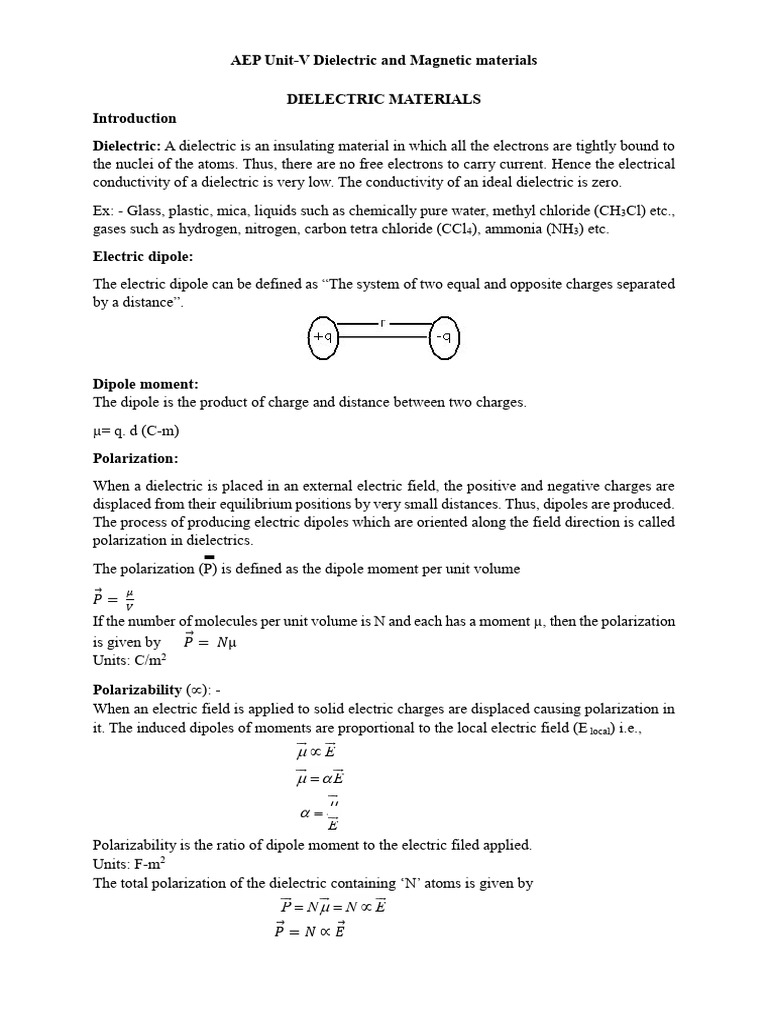 Dielectric and Magnetic Materials Overview | PDF | Dielectric ...