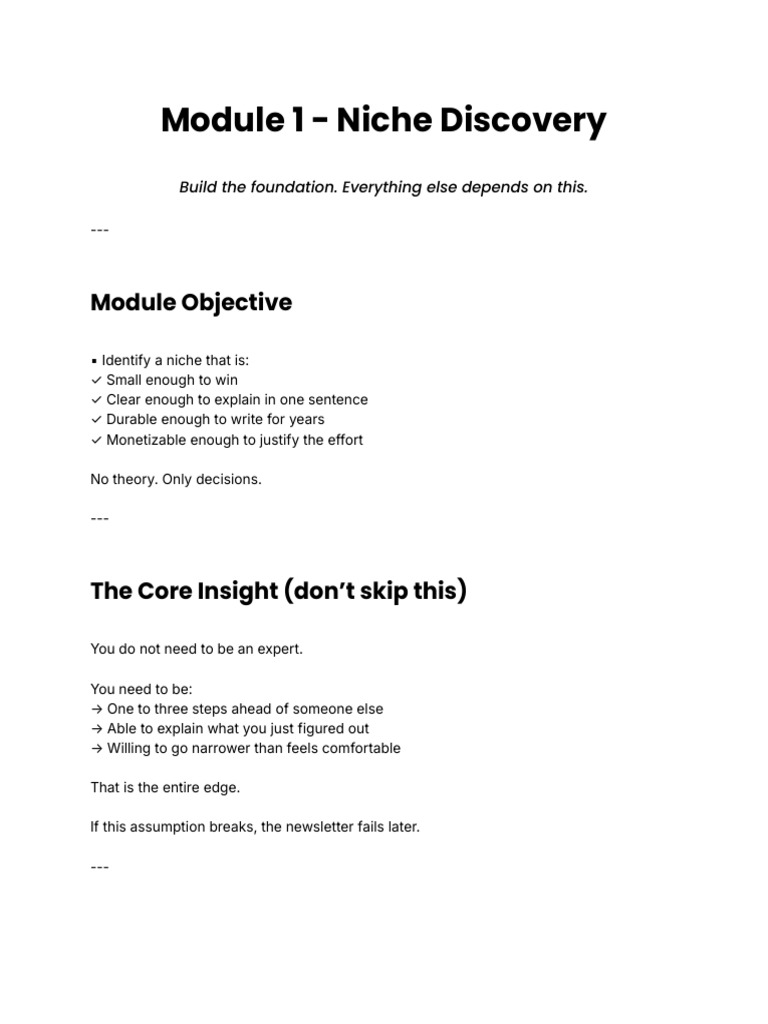 Niche Discovery for Newsletter Success | PDF