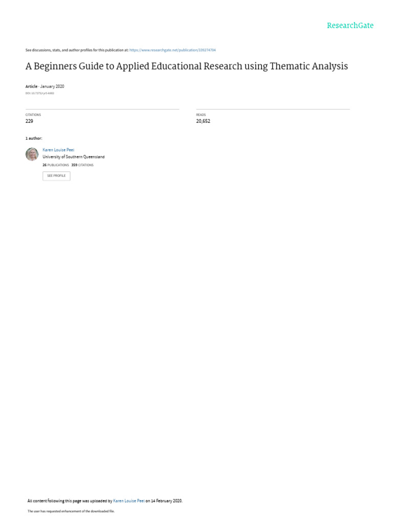 Beginner's Guide to Thematic Analysis | PDF | Qualitative Research ...