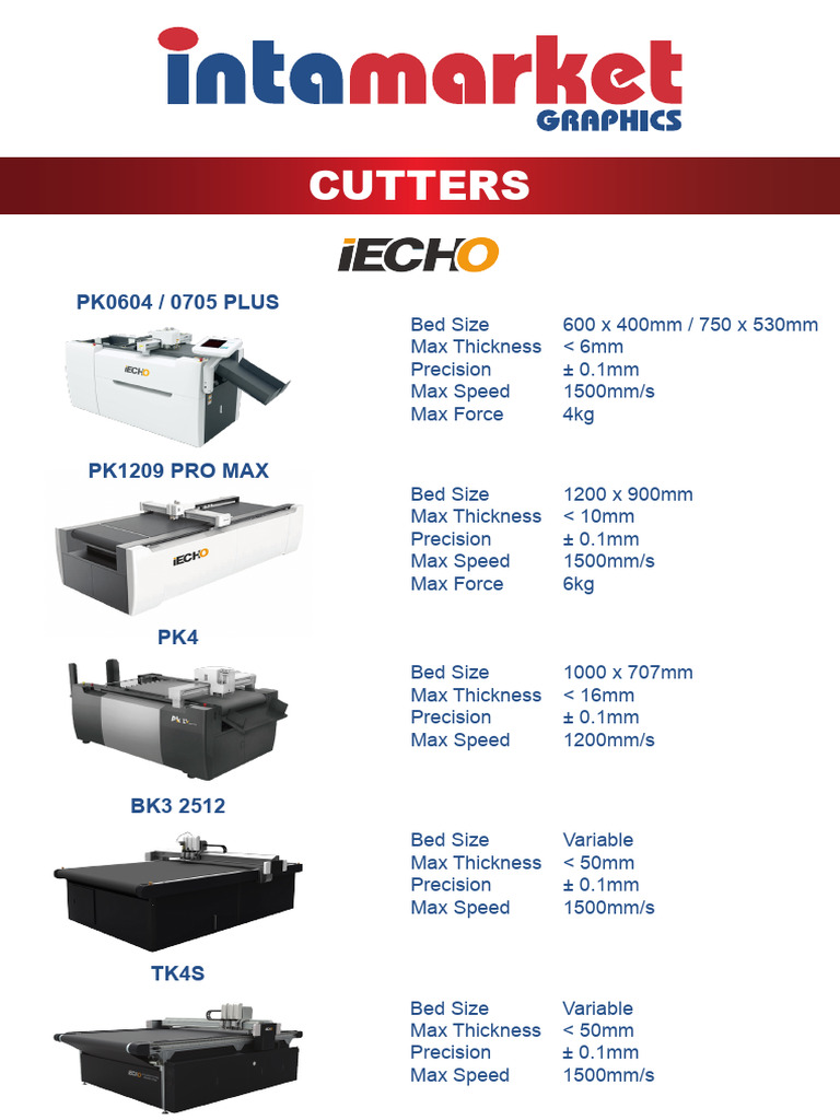 High-Precision Cutters Specifications | PDF