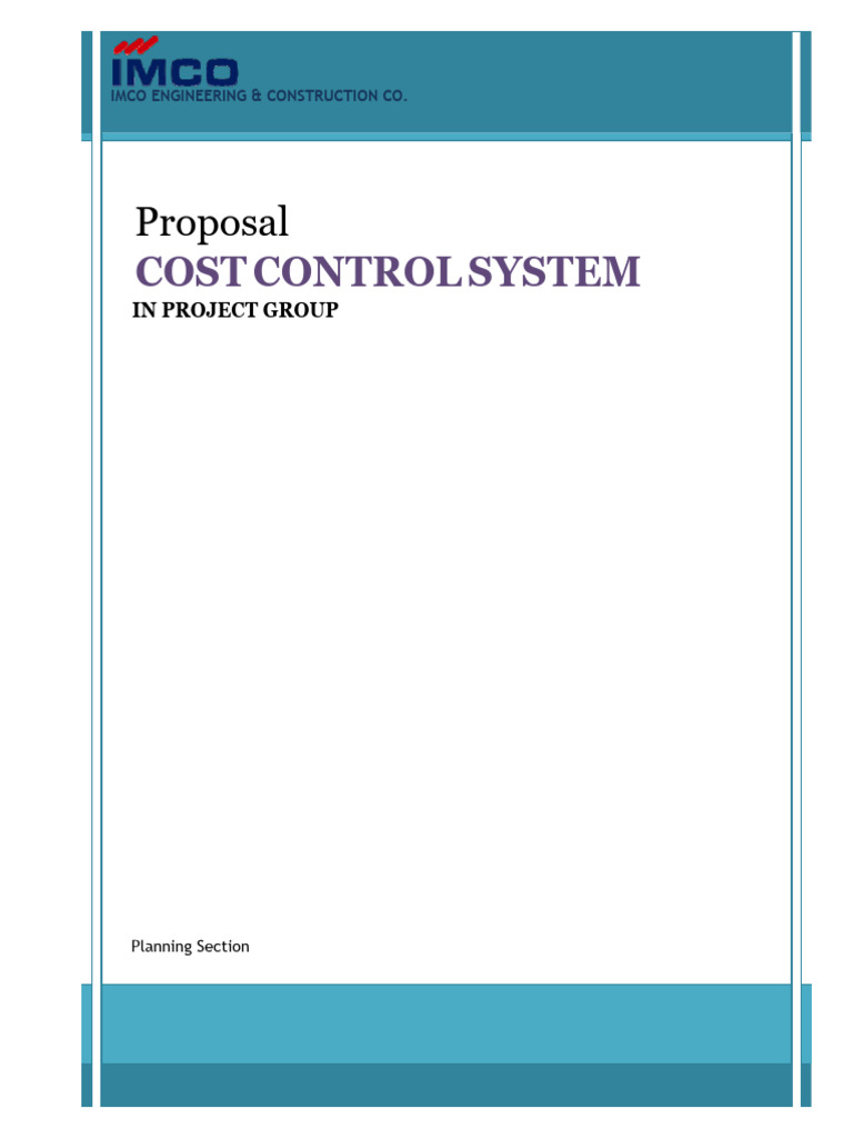 Cost Control System Proposal Overview | PDF | Cost Accounting | Budget