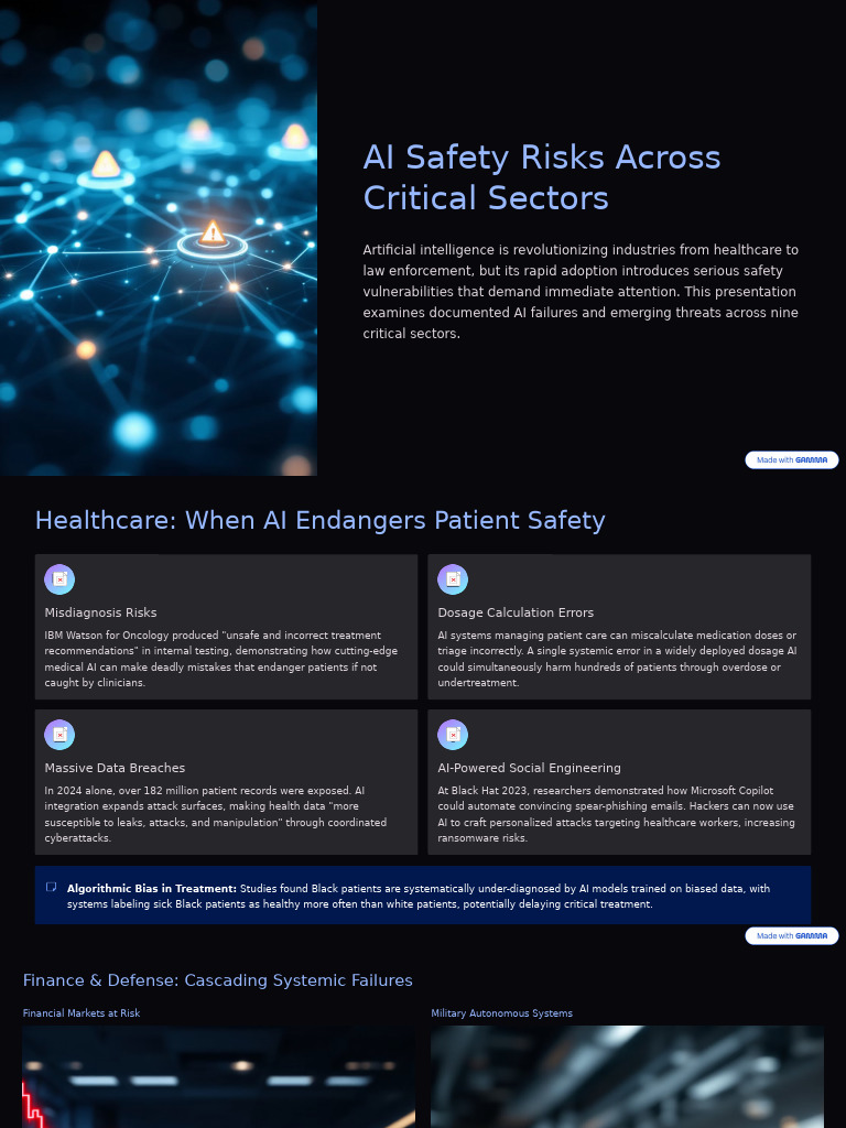 AI Safety Risks in Critical Sectors | PDF | Artificial Intelligence ...