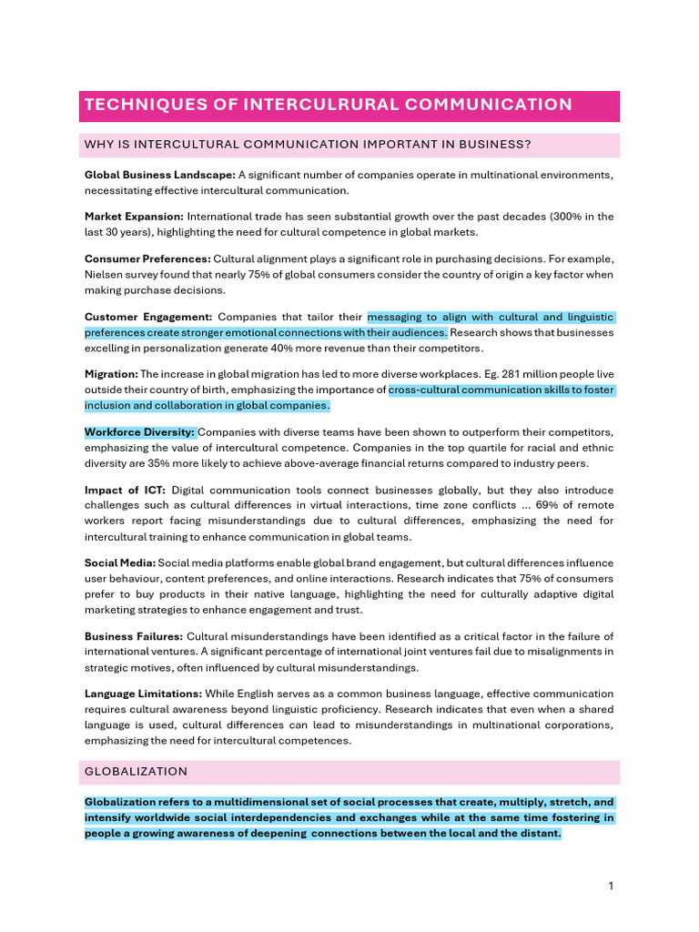Intercultural Communication in Business | PDF | Globalization | Human ...