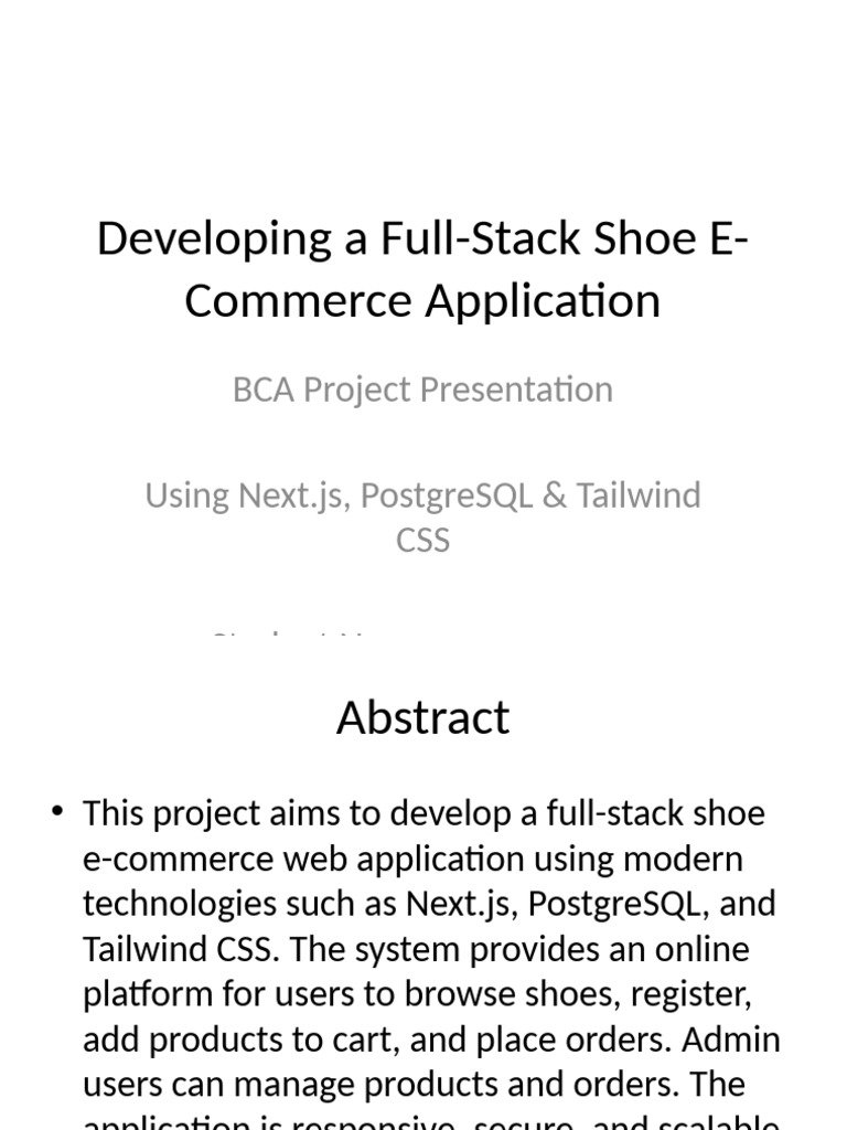 Full-Stack Shoe E-Commerce App Development | PDF | Databases | Postgre Sql