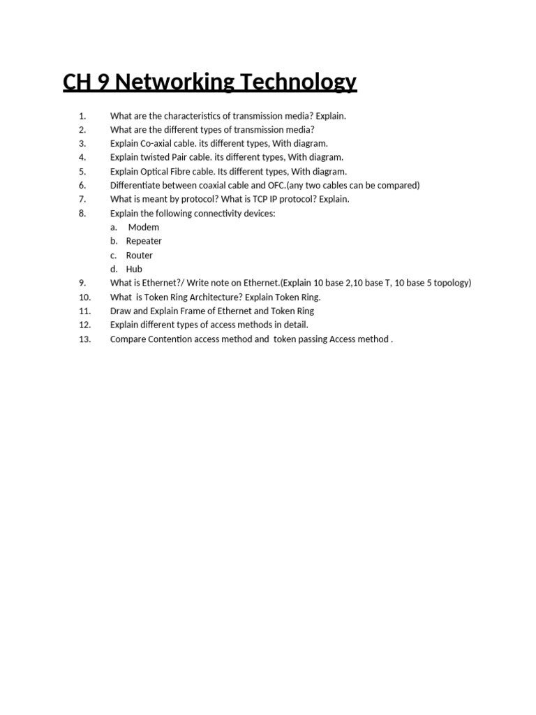 CH 9 Networking Technology | PDF