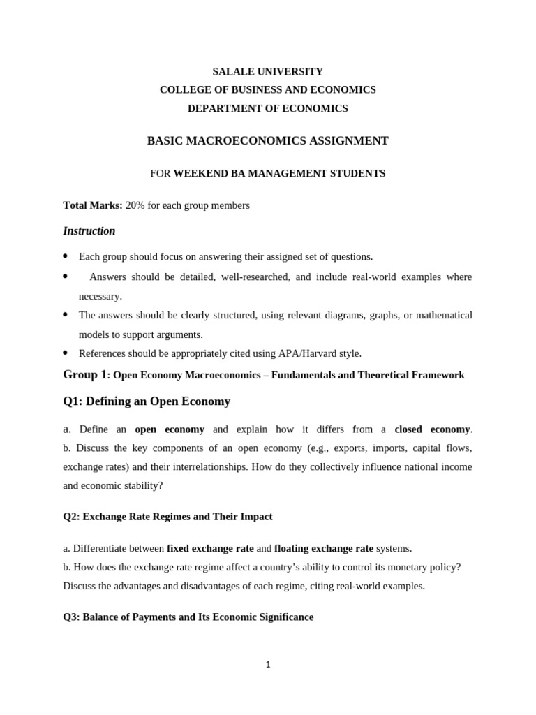Macroeconomics Assignment for BA Students | PDF | Consumption ...