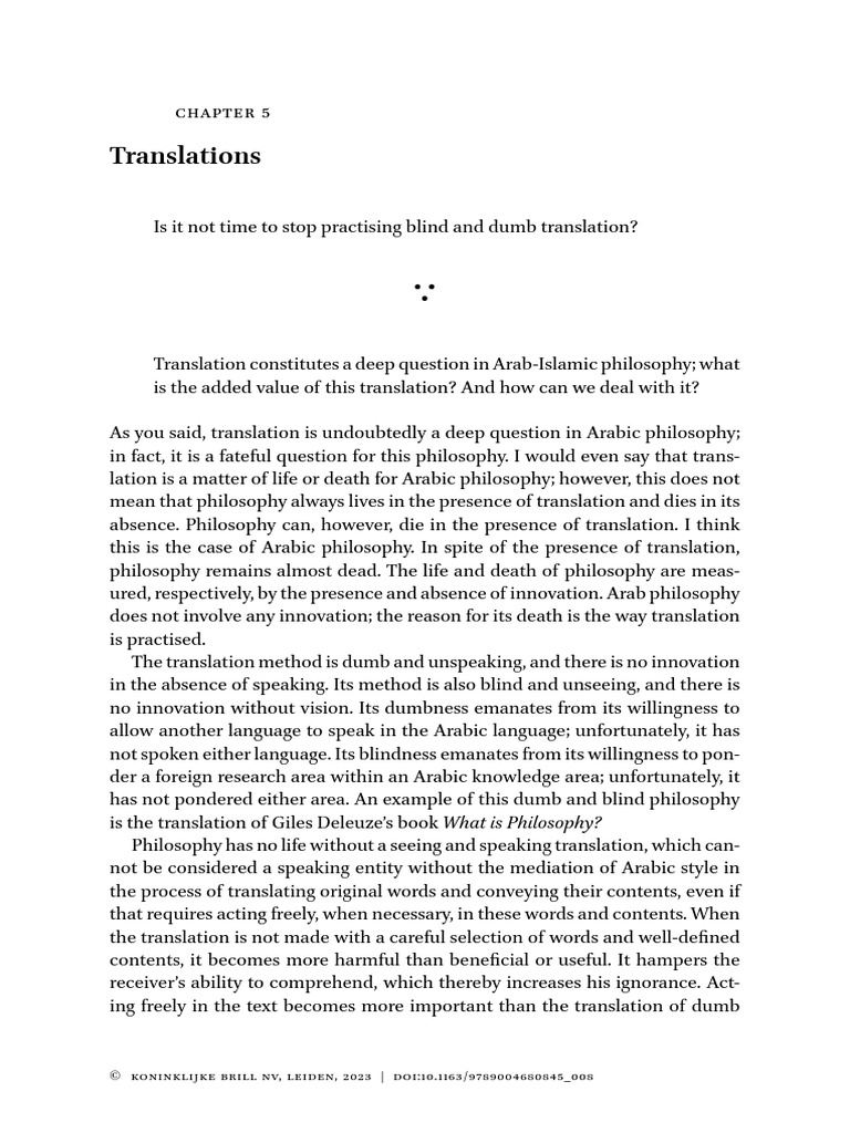 Rethinking Translation in Arab Philosophy | PDF | Reason | Knowledge