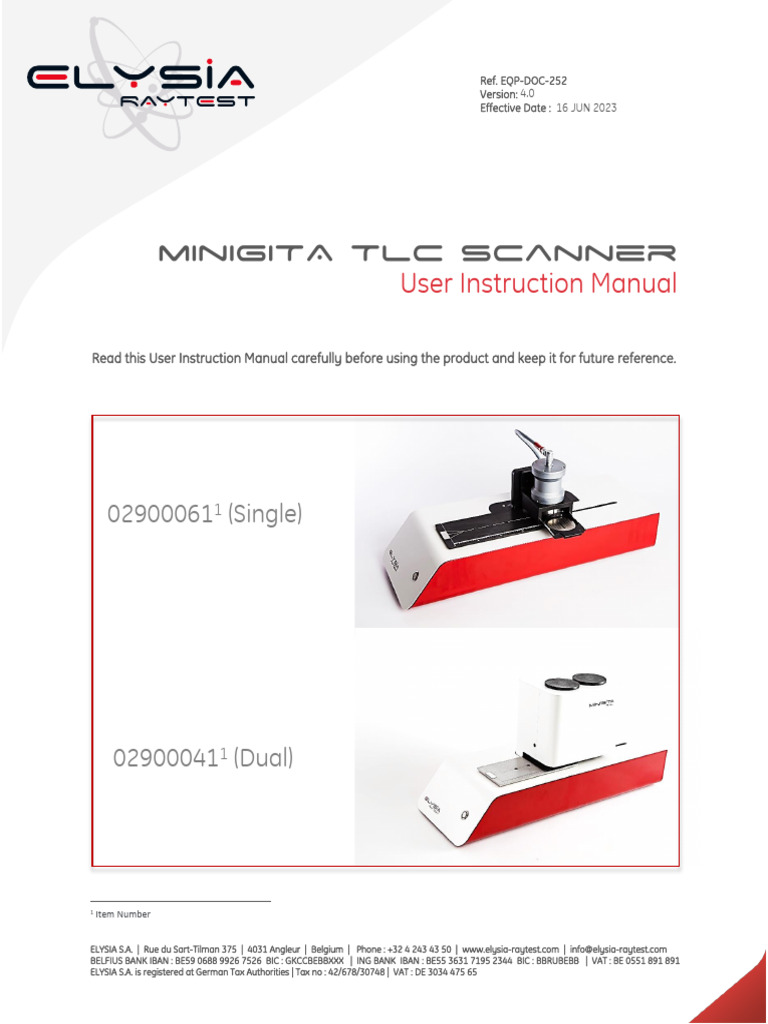 miniGITA TLC Scanner User Manual | PDF | Positron Emission Tomography | Usb