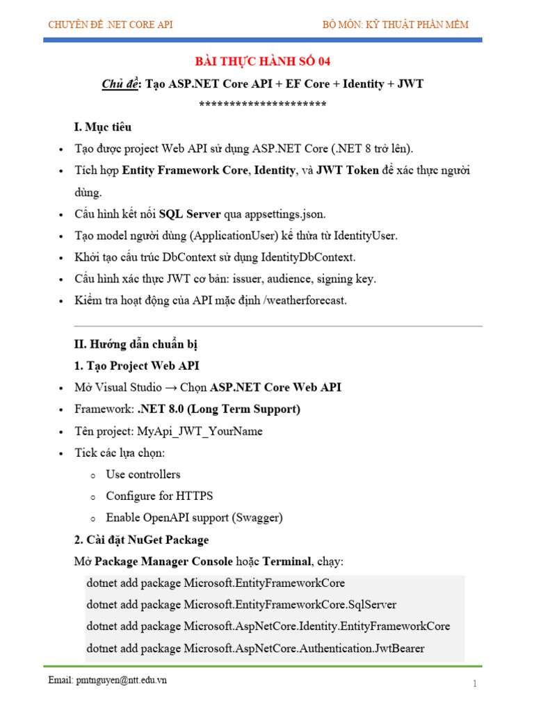 Lab 04 - Identity + JWT | PDF