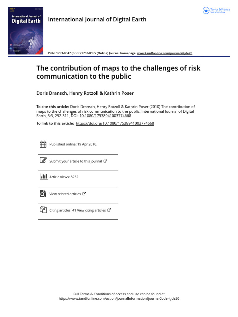 Maps in Public Risk Communication | PDF | Risk | Information