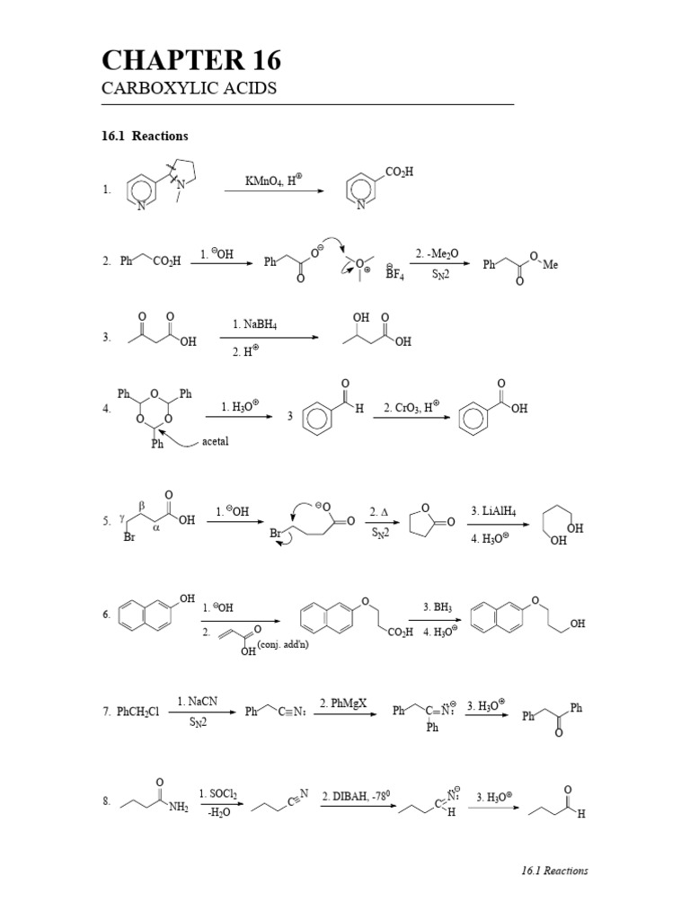 Carboxylic Acids: Reactions and Mechanisms | PDF | Carboxylic Acid ...