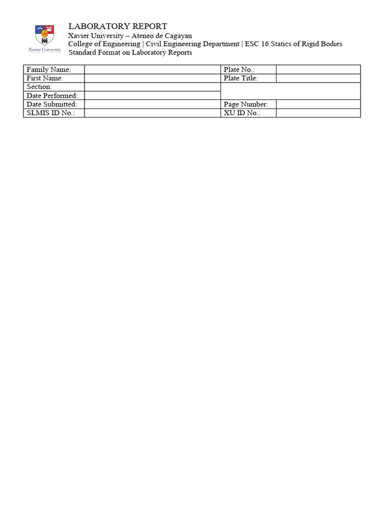 Laboratory Report Format Guide | PDF