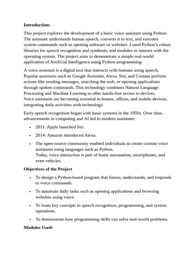 Python Voice Assistant Development Guide | PDF | Speech Recognition | Siri