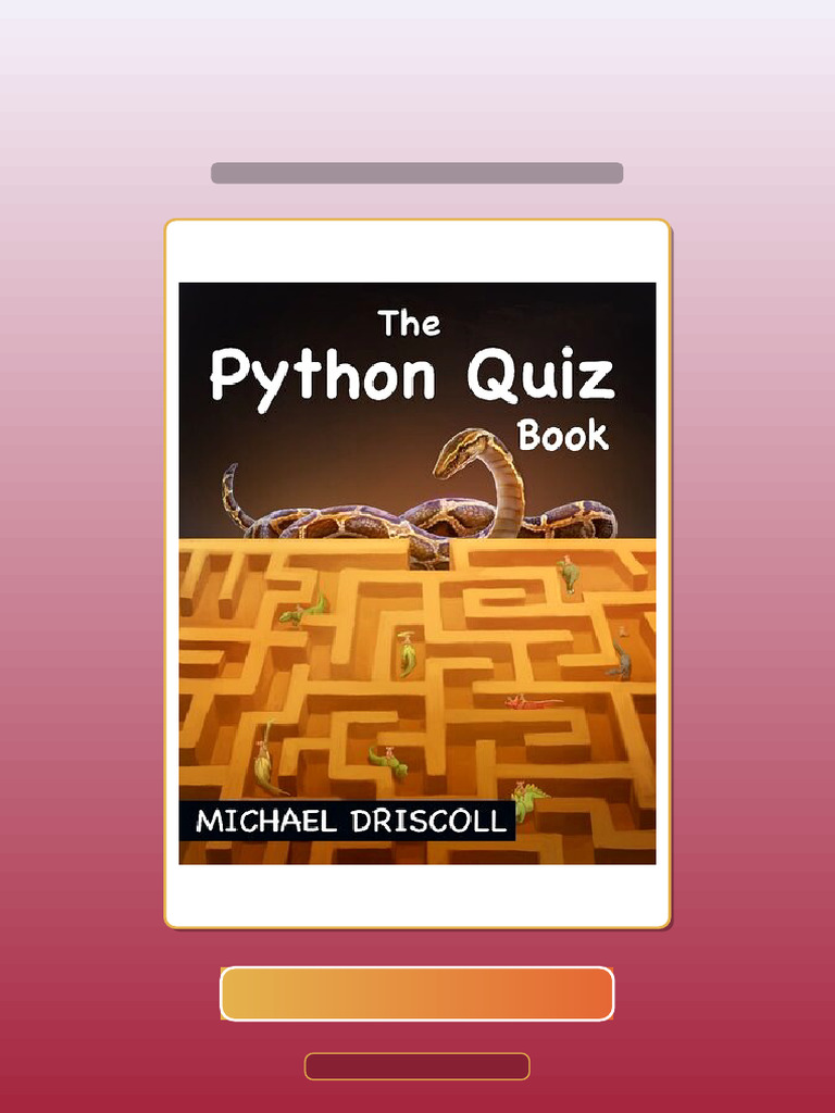 Test Bank for the Python Quiz Book Michael Driscoll HQ File Exam Prep ...