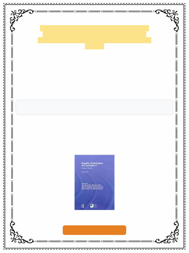 Equality Participation and Inclusion 2 Diverse Contexts Second Edition ...