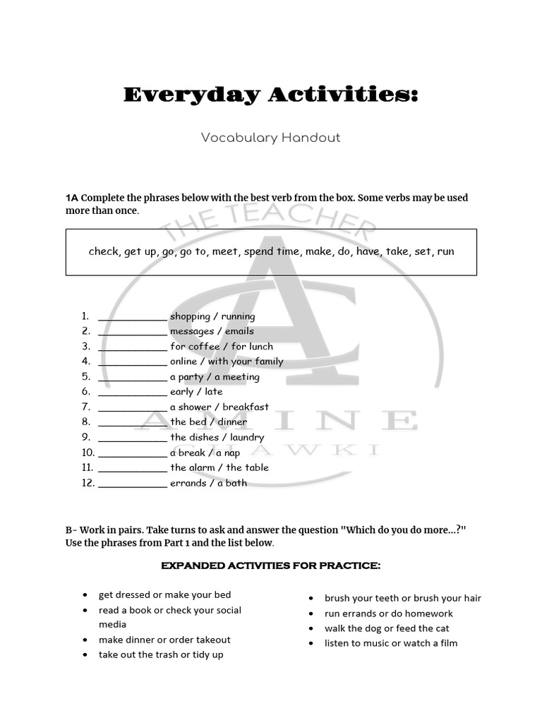 Daily Activities | PDF